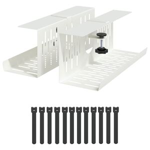 vidaXL Galda kabeļu organizators 2 gab. Balts 35 x 12 x 13 cm Tērauds