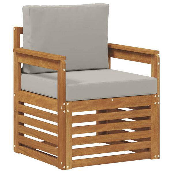 vidaXL Āra dīvānu komplekts ar spilvenu Dabiska 71 x 63 x 73 cm