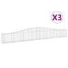 vidaXL arkveida gabiona grozi, 3 gb., 400x30x40/60 cm, cinkota dzelzs
