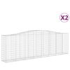 vidaXL arkveida gabiona grozi, 2 gb., 400x50x120/140cm, cinkota dzelzs