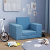 vidaXL bērnu dīvāngulta, zila, mīksts plī&scaron;s