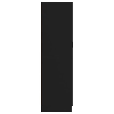 vidaXL skapis, melns, 82,5x51,5x180 cm, skaidu plāksne