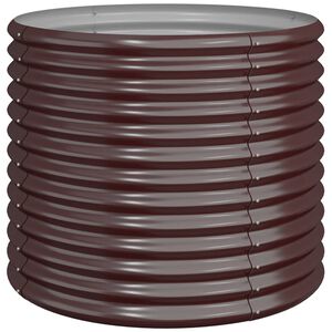 vidaXL dārza puķu kaste, 80x80x68 cm, cinkots tērauds, brūna