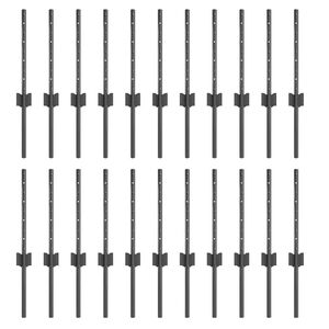 vidaXL Žoga stabi 22 pcs Pelēka 80 cm Tērauds