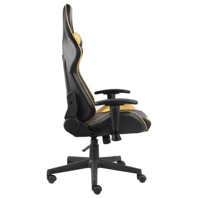 vidaXL datorspēļu krēsls, grozāms, zelta krāsā, PVC