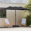 vidaXL Dārza parasols Melna 385 x 209 x 244 cm Poliesters