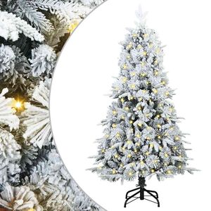 vidaXL Mākslīgā Saliekamā Ziemassvētku Egle Balts 150 cm PE un PVC