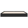vidaXL gultas rāmis, melns, 135x190 cm, inženierijas koks