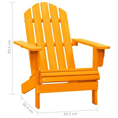 vidaXL dārza krēsls, egles masīvkoks, oranžs
