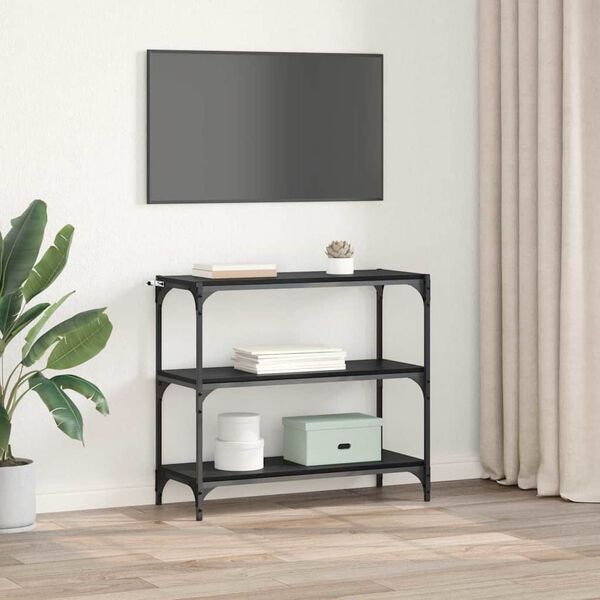 vidaXL Grāmatplaukts Melns ozolkoks 80 x 33 x 70,5 cm