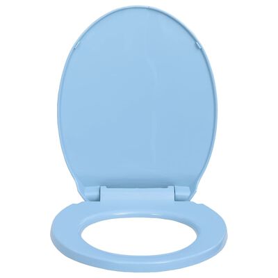 vidaXL tualetes poda vāks, lēnās aizvēršanas funkcija, ovāls, zils