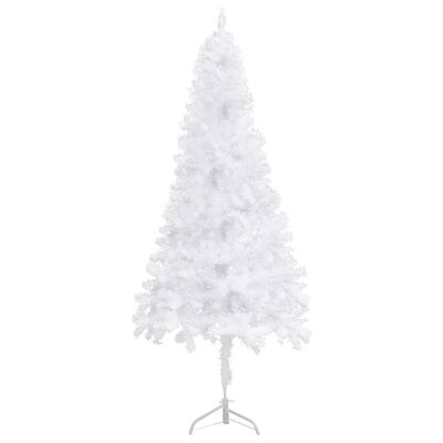 vidaXL izgaismota stūra Ziemassvētku egle, balta, 180 cm, PVC