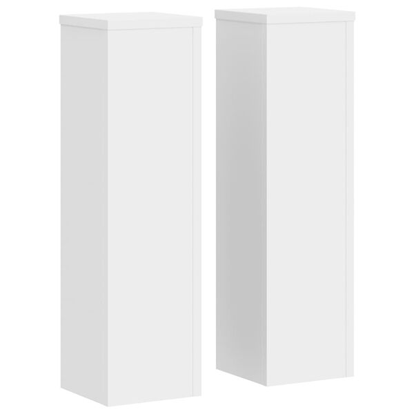 vidaXL augu statīvi, 2 gab., balti, 17x17x60 cm, inženierijas koks