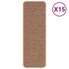 vidaXL Antislip kāpņu paklāji 15 pcs Dzeltena 60 x 25 cm PP