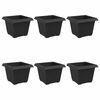 vidaXL Kvadrātveida Ziedu Pods 6 pcs Melna 23 x 23 x 17,5 cm Plastmasa