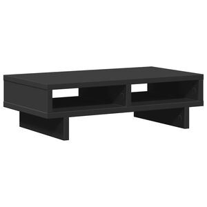 vidaXL monitora paliktnis, melns, 50x27x15 cm, inženierijas koks
