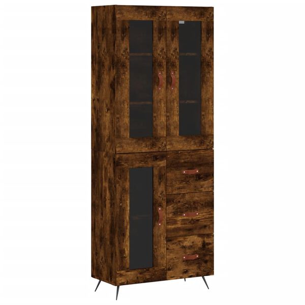 vidaXL augstais skapis, ozolkoka, 69,5x34x180 cm, inženierijas koks