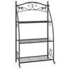 vidaXL augu plaukts, melns, 56x30x96 cm, tērauds
