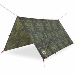 vidaXL kempinga tents, kamuflāža, 306x306 cm, ūdensizturīga