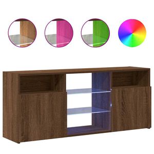 vidaXL TV skapītis ar LED lampiņām, ozolkoka krāsa, 120x30x50 cm