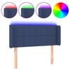 vidaXL gultas galvgalis ar LED, 83x16x78/88 cm, zils audums