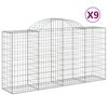vidaXL arkveida gabiona grozi, 9 gb., 200x50x100/120cm, cinkota dzelzs