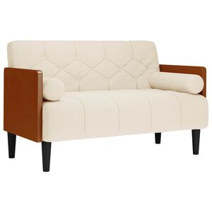 vidaXL divvietīgs dīvāns ar spilveniem, 110 cm, lins