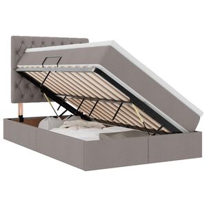 vidaXL Gulta ar uzglabā&scaron;anas vietu un LED Pelēkbrūna 120 x 200 cm
