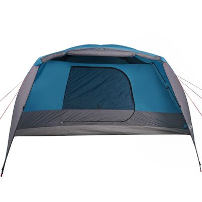 vidaXL kempinga telts ar lieveni 4 personām, zila, ūdensnecaurlaidīga