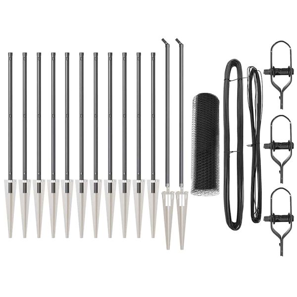 vidaXL Žoga āķis Pelēka 25 x 0,5 m (25 mm acu) Tērauds