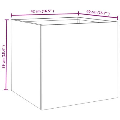 vidaXL dārza puķu kaste, 42x40x39 cm, kortena tērauds