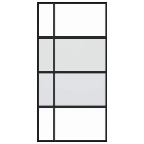 vidaXL bīdāmās durvis, melnas, 102,5x205 cm, rūdīts stikls, alumīnijs