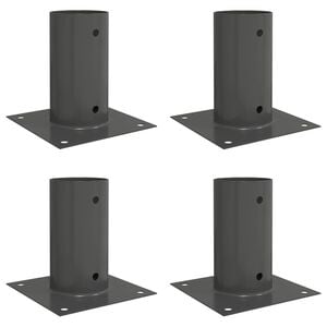 vidaXL Apaļais zemes enkurs 4 pcs Antracīta 15 x 15 x 15 cm Metāls