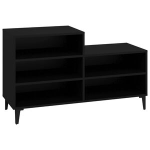 vidaXL apavu plaukts, melns, 102x36x60 cm, inženierijas koks