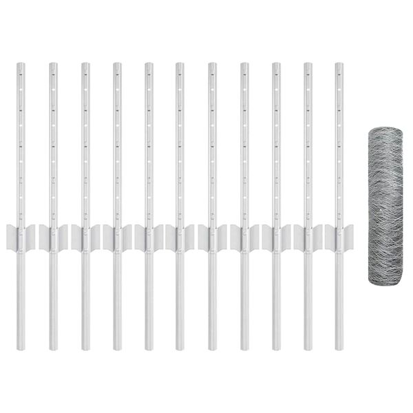 vidaXL Žogs ar stabu Sudraba 0,4 x 25 m Tērauds