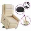 vidaXL atpūtas krēsls, paceļams, atgāžams, krēmkrāsas audums