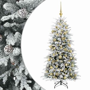 vidaXL Mākslīgā Saliekamā Ziemassvētku Egle 120 cm 150 LED Silti balts