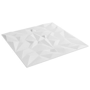 vidaXL Sienas paneļi 12 gab. 50 x 50 cm Balts XPS Putu