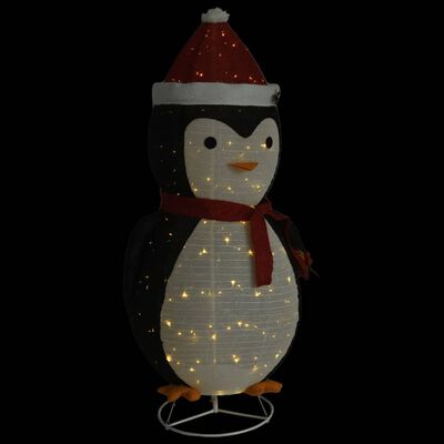 vidaXL dekoratīva Ziemassvētku pingvīna figūra ar LED, audums, 180 cm