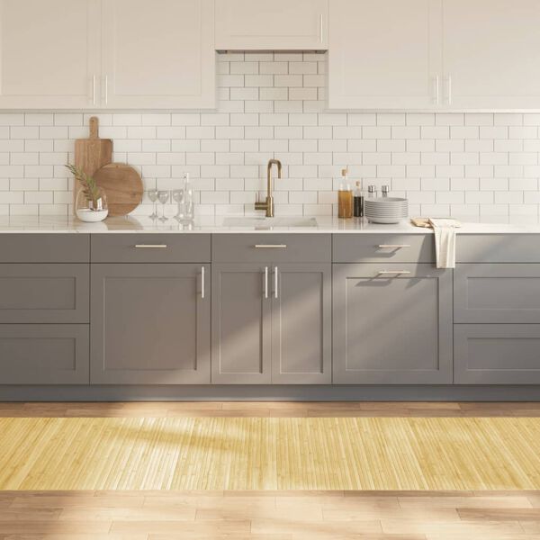 vidaXL paklājs, taisnstūra forma, dabīga krāsa, 80x300 cm, bambuss