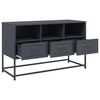vidaXL TV skapītis, 100,5x39x60,5 cm, tērauds, antracītpelēks