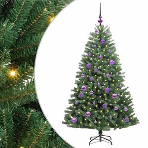 vidaXL Mākslīgā Saliekamā Ziemassvētku Egle Zaļa 150 cm PVC un metāls