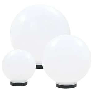 vidaXL LED lampas, 3 gab., sfēriskas, 20/30/40 cm, PMMA