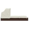 vidaXL sauļo&scaron;anās gulta, saliekams jumts, brūns PE pinums, divvietīga