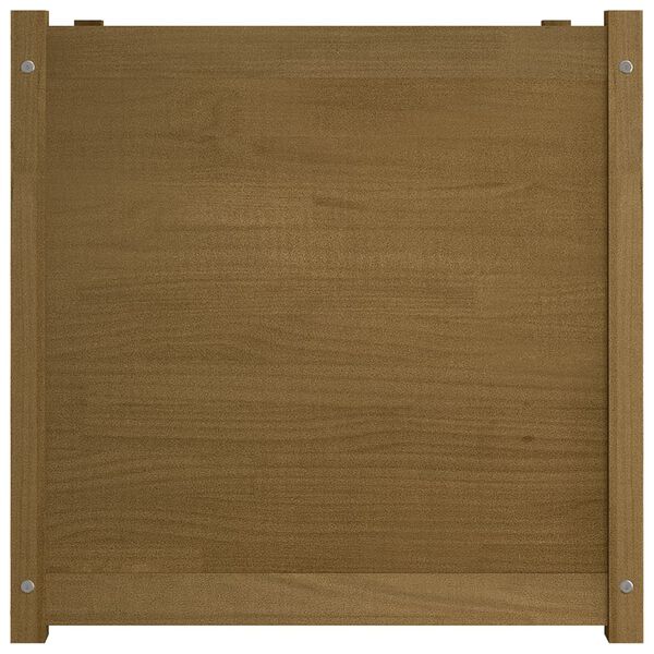 vidaXL dārza puķu kaste, medus brūna, 70x70x70 cm, priedes masīvkoks