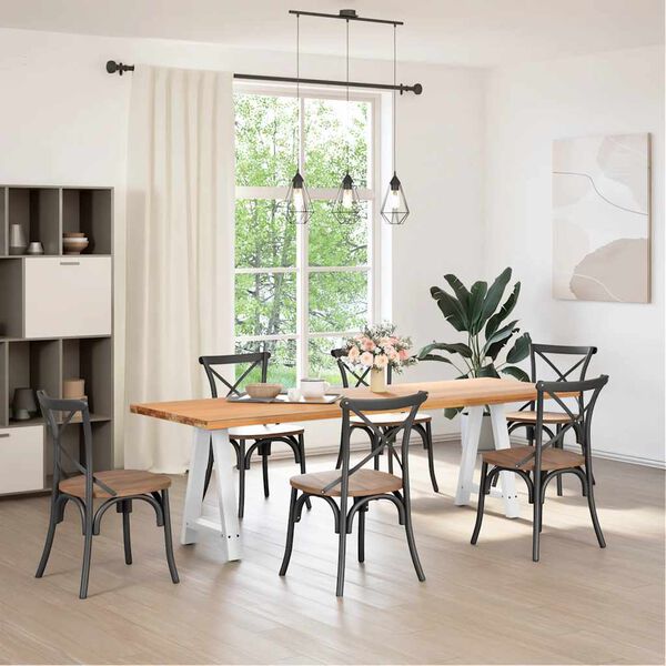 vidaXL ēdamgalda kājas, 2 gab., A-veida, baltas, 50x(72-73) cm, tērauds