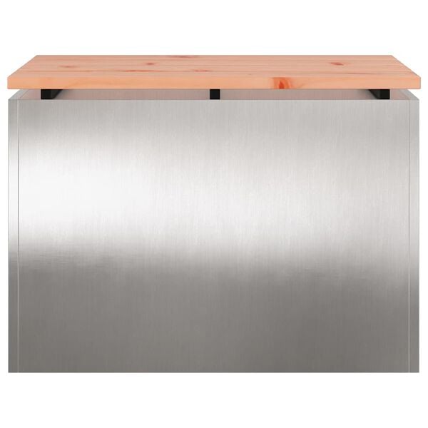 vidaXL Dārza sols Sudraba 60 x 40 x 43 cm Nerūsējo&scaron;s tērauds