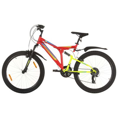vidaXL kalnu velosipēds, 21 ātrums, 26'', 49 cm, sarkans