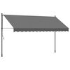 vidaXL izvelkama markīze, 350x150 cm, antracītpelēka, audums, tērauds