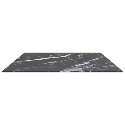 vidaXL galda virsma, melna, 100x62 cm, 8 mm, stikls ar marmora dizainu